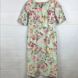 eShakti women’s floral print Dupioni sheath dress